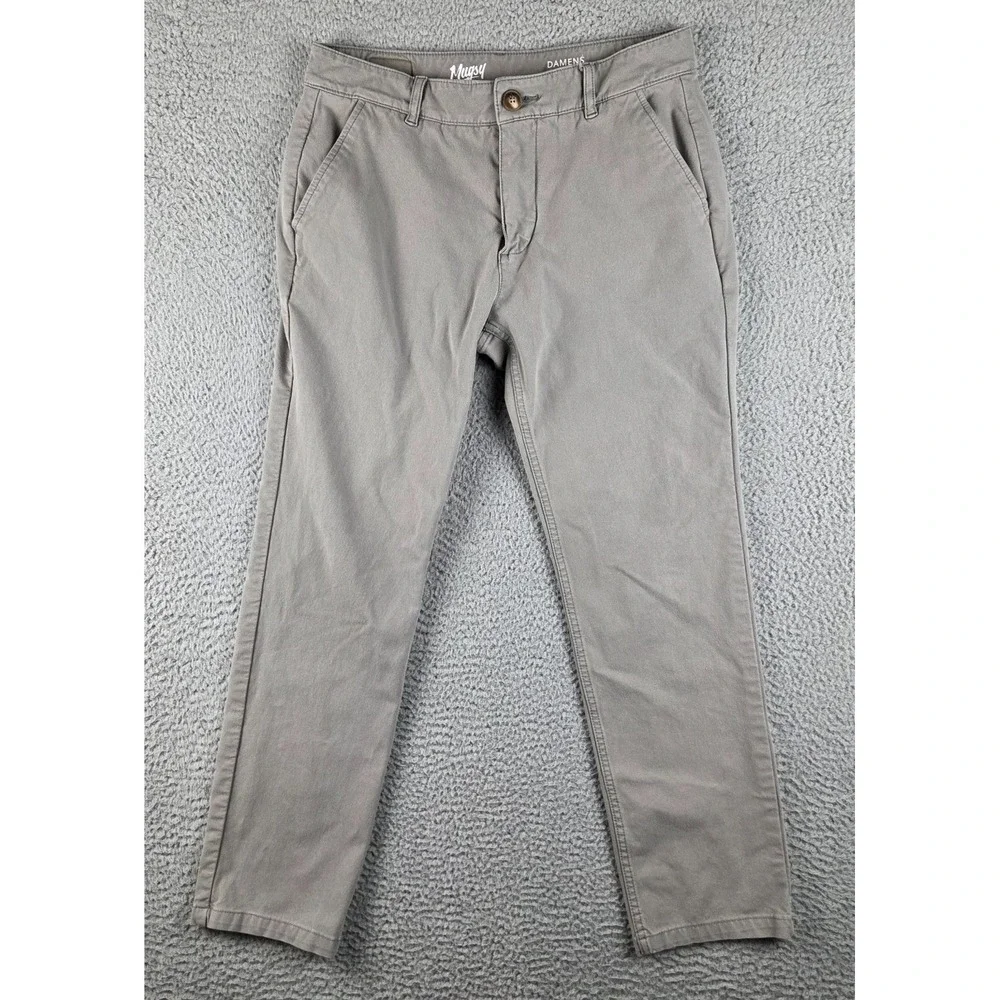 Mugsy Pants Mens 32x30 Gray Damens Chinos Stretch Straight‎ Comfort K4PNDA